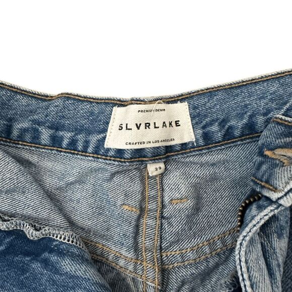 SLVRLAKE Womens Blue High Rise Relaxed Dakota Cut Off Denim Shorts Size 29 - Picture 2 of 6